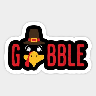 Gobble Thanksgiving Turkey Sticker